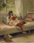 Edelfelt Albert Gustaf Aristides Good Friends Portrait of the Artists Sister Bertha Edelfelt  - Hermitage